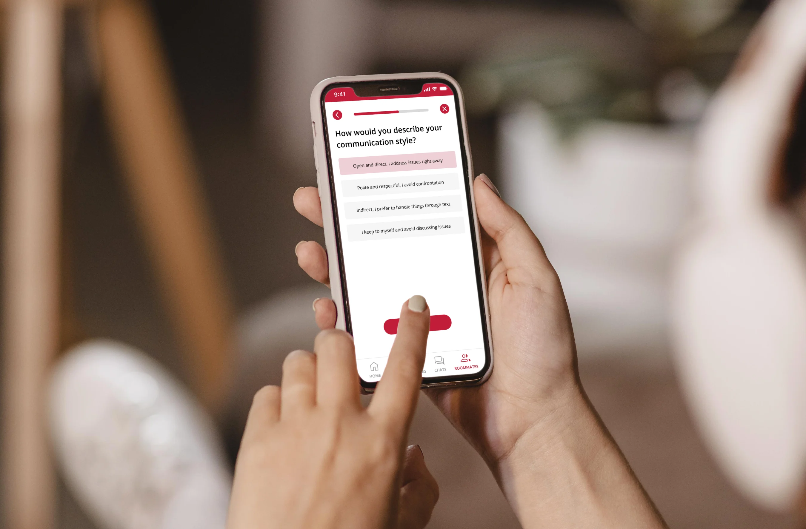 The UniLodge app interface displayed on an iPhone